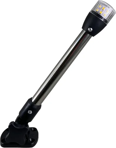 Miniatura 9 de Pactrade Marine Luces LED de navegación para barcos, poste de luz blanco de 22 pulgadas (poste de repuesto, montaje empotrado), accesorios de barco