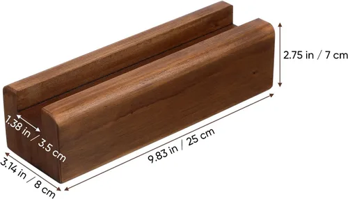 Miniatura 2 de Angoily Soporte de espejo de madera de longitud completa, soporte de espejo de piso, soporte de espejo de piso antideslizante, estante de exhibición