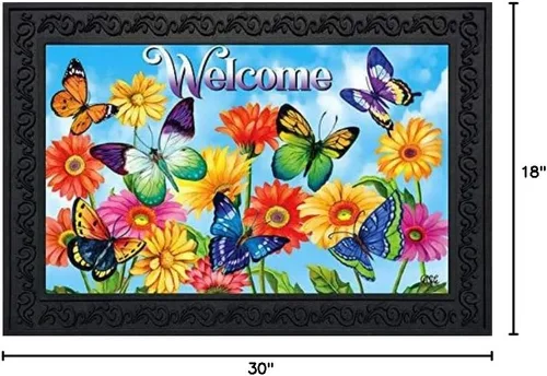 Miniatura 2 de Briarwood Lane Felpudo de primavera con mariposas aleteadoras Mariposas revoloteantes
