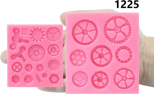 Miniatura 3 de Funshowcase Reloj de estilo steampunk para reloj, engranajes, engranajes, molde de silicona para Sugarcraft, decoración de pasteles, decoración