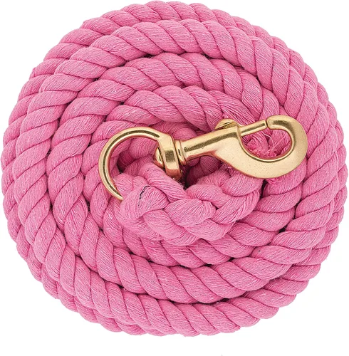 Miniatura 2 de Weaver Equine - Cuerdas de plomo de algodón de 5/8 x 10 pulgadas para caballos con broche de latón, hebilla, suaves y cómodas cuerdas