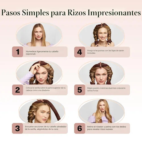 Miniatura 7 de Kitsch Juego de rizadores de pelo sin calor XL satinados, rizos sin calor, cómodos rizadores de pelo para dormir sin encrespamiento, sin daños por