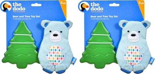 Miniatura 10 de The Dodo Woodland Animals - Juego de 2 juguetes para perros sin relleno: oso y árbol; juguete para perros sin peluche chirriante + juguete Oso