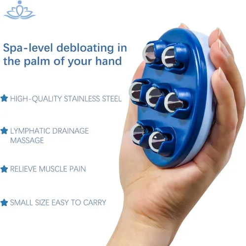 Miniatura 5 de AICNLY Masajeador de rodillo de mano para masaje de celulitis, masajeador de drenaje linfático para muslos, barriga, trasero, guantes de masaje