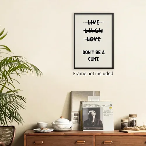 Miniatura 7 de CAXIYSH Decoración de pared con citas divertidas, arte de pared con texto en inglés "Live Love Laugh", póster retro beige con texto en inglés "Don't