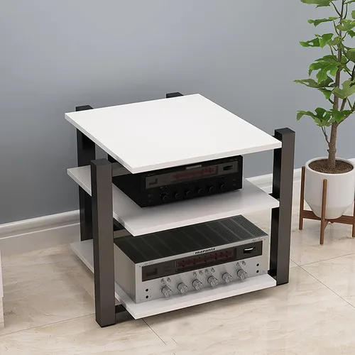Miniatura 14 de Soporte para medios AV, estantería audiovisual, gabinete estéreo, torre de estante de audio, gabinete de consola de reproductor de discos, estantes