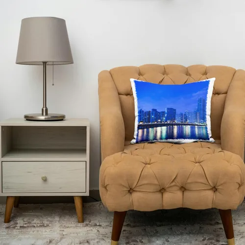 Miniatura 3 de 3dRose USA, Florida, Miami, City Skyline de Brickell Key, Dawn.-Funda de almohada, 16 por 16" (pc_205552_1)