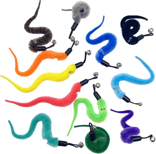 Miniatura 4 de Recambios de gusano de juguete para gatos, 12 piezas interactivas para gatos de interior 12 piezas de repuestos de gusano