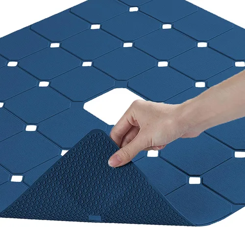 Miniatura 7 de Alfombra de ducha antideslizante de silicona suave e inodora, alfombra de bañera antideslizante sin ventosas para bañeras reacabadas, reglaseadas