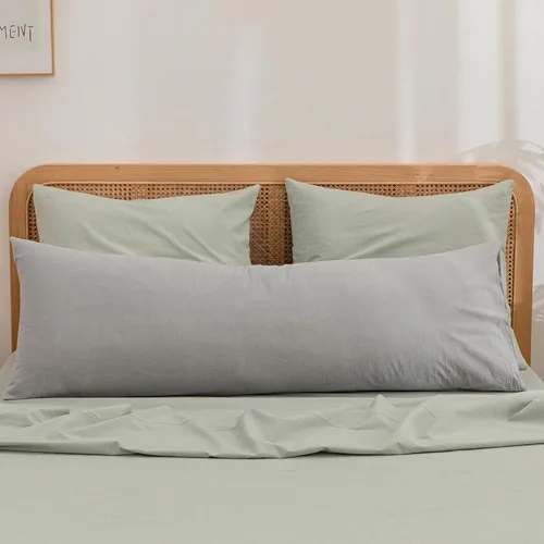 Miniatura 73 de BESTOUCH 100% Algodón Lavado Funda de Almohada para Cabello y Piel, Sensación de Lino, Suave, Cómoda, Transpirable, Juego de 2 Fundas de Almohada