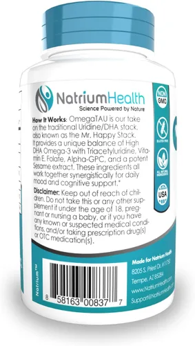 Miniatura 3 de Nootropics Depot Cápsulas OmegaTAU Uridina mejorada + DHA