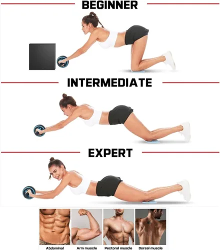 Miniatura 4 de Rueda de rodillo abdominal, rueda abdominal para máquina de ejercicio abdominal, equipo de gimnasio en casa para entrenamiento de núcleo, sin ruido