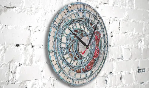 Miniatura 2 de Automaton Orloj Astronomical Moving Gears Wall Clock Wizard Tower Clock, Large Magic Wall Art, Personalized Gift, Open Silent Mechanism