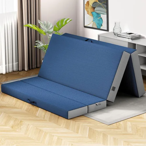 Miniatura 13 de Cozzzi Colchón plegable individual de 4 pulgadas para suelo y viajes con funda extraíble, colchón ligero y portátil para adultos y niños, compacto
