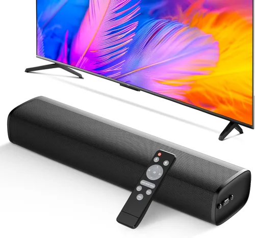 MZEIBO Barra de sonido, barra de sonido de 50 W para Smart TV Bluetooth 5.3 altavoz de 17 pulgadas con ARC/óptica/AUX conexión envolvente para cine