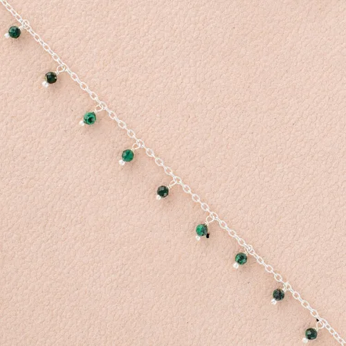 Miniatura 18 de Yanara Tobilleras de piedras preciosas para mujer, piedra natal natural, chapada en plata, joyería hecha a mano en 8.5 + 1.5 pulgadas, cristales