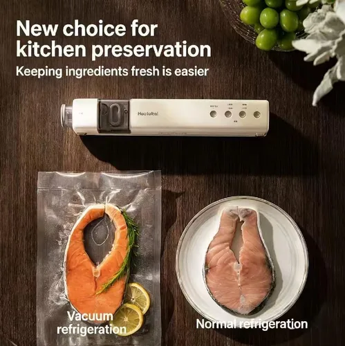 Miniatura 5 de Vacuum Sealer for Food (Machine+30 Reusable Vacuum Bags+1 Roll) 80kPa Suction, 2-in-1: Handheld with Reusable Bags for Veggies & Fruits +Internal