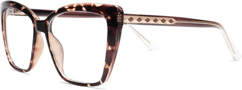 Miniatura 4 de AMOMOMA Trendy TR90 Gafas de Lectura Grandes con Filtro de Luz Azul para Mujeres, Elegantes Gafas Cuadradas Tipo Ojo de Gato AM6031
