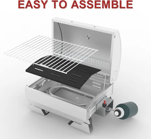 Miniatura 16 de Royal Gourmet GT1001 Parrilla portátil de acero inoxidable, 10000 BTU Parrilla de gas de mesa para barbacoa con patas plegables y tapa