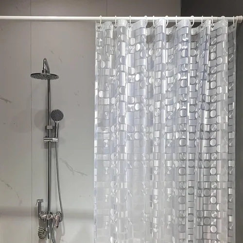 Miniatura 17 de Forro de cortina de ducha, cortinas de ducha 100% impermeables de Peva con 3 imanes inferiores pesados y 12 ojales a prueba de óxido, forro de ducha