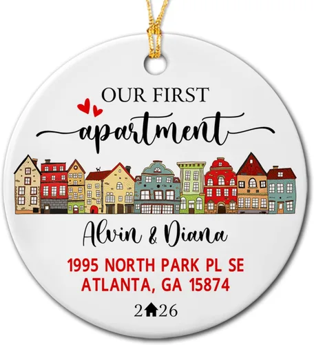 Miniatura 18 de Adorno de primera Navidad en nuestro nuevo hogar, adorno personalizado para el primer hogar de Navidad 2026, regalo de recuerdo de casa para parejas