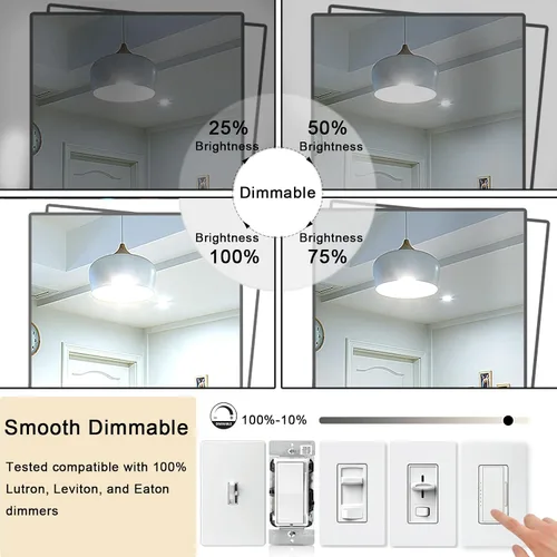 Miniatura 3 de Bombilla LED E26 de 7.3 pulgadas de 6 W, igual a 80 W, 4000 K, bombillas Edison blancas neutrales regulables, T10 T9 de vidrio transparente tubular