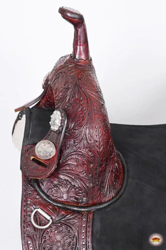 Miniatura 5 de HILASON Western Horse Treeless Trail Barrel Saddle American Leather Tan Horse Saddle Western Saddle Treeless Saddle Saddle for Horses