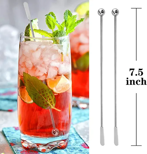 Miniatura 2 de 15 palitos de metal para agitar, agitadores de café inoxidables, reutilizables, palitos Swizzle para cócteles, palitos multifuncionales para epoxi