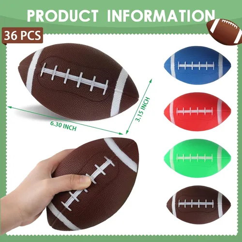 Miniatura 2 de Sosation 12 piezas de mini inflables de fútbol a granel pequeños regalos temáticos de fiesta de fútbol rugby juguetes para juegos al aire libre e