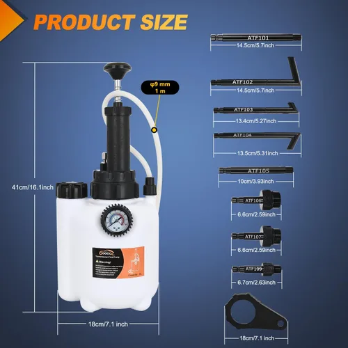 Miniatura 6 de Kit de bomba de líquido de transmisión GOOACC 3L Bomba manual de extracción de aceite automotriz Dispensador de recarga ATF Bomba de transferencia