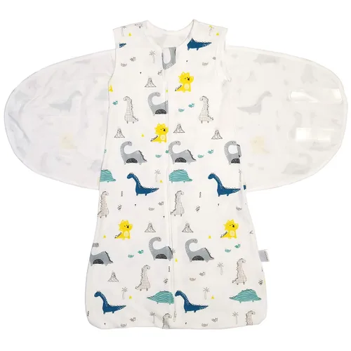 Miniatura 2 de Saco de envolver para bebé con patrón de dinosaurio de algodón de 3 maneras ajustables, mantas para bebé recién nacido de 4 meses, 6 meses, 3 a 9