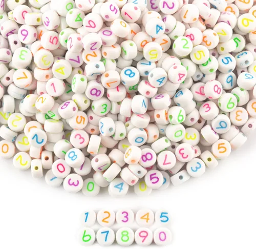 Miniatura 8 de ZHIYUXI - 1500 piezas de cuentas de letras de acrílico para pulseras de la amistad, cuentas de alfabeto para pulseras, collares, fabricación