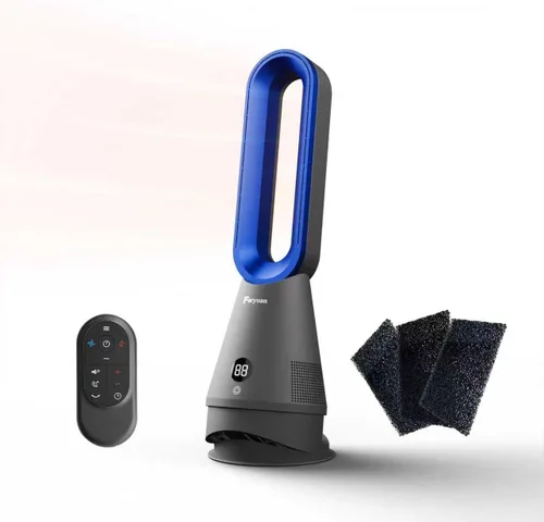 Miniatura 8 de Ventilador sin aspas Faryuan, ventilador de torre combinado de 25 pulgadas con calefacción, enfriamiento y filtro, oscilación de 80° con control