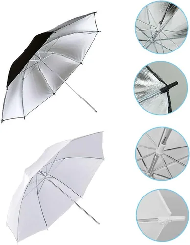 Miniatura 2 de Kit de 4 luces de paraguas para fotografía, 33 pulgadas/33.1 in, paraguas translúcido y reflectante blanco suave para fotografía y estudio de video