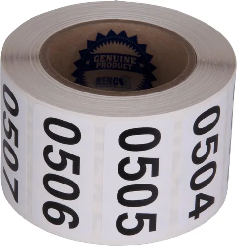 Miniatura 10 de Kenco - Etiquetas numeradas consecutivamente, vinilo duradero, autoadhesivas, medidas: 2 x 1 pulgada (rollo 4501-5000)