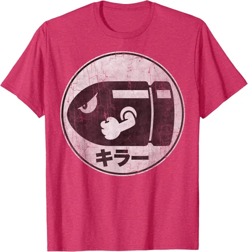 Miniatura 26 de Super Mario Camiseta con logotipo de Bullet Bill Distressed en Kanji