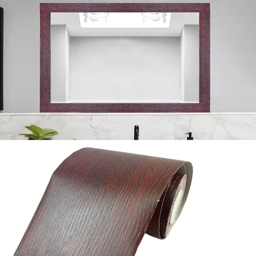 Miniatura 10 de Teemall Adhesivo autoadhesivo de PVC impermeable con grano de madera de 32.8 ft, decoración de pared, azulejos de cocina, baño, papel tapiz adhesivo