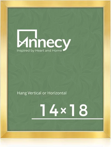 Miniatura 45 de Annecy Portarretratos dorado de 12 x 18 pulgadas (paquete de 1), marco de 12 x 18 pulgadas para decoración de pared, estilo clásico dorado