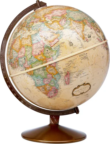 Miniatura 8 de Replogle Globos Franklin World Globe, océano antiguo, 12 pulgadas de diámetro, relieve elevado (relieve tridimensional para cordilleras). Este globo
