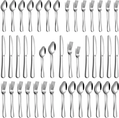 Miniatura 8 de PHILIPALA Juego de 20 piezas de cubiertos de acero inoxidable, juego de cubiertos para 4, cubiertos de acero inoxidable de grado alimenticio