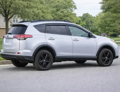 Miniatura 3 de 2013-2018 Protectores de lluvia con cinta adhesiva deflectores de ventana lateral para Toyota RAV4 LE XLE SE Limited Platinum Negro 2014 2015 2016