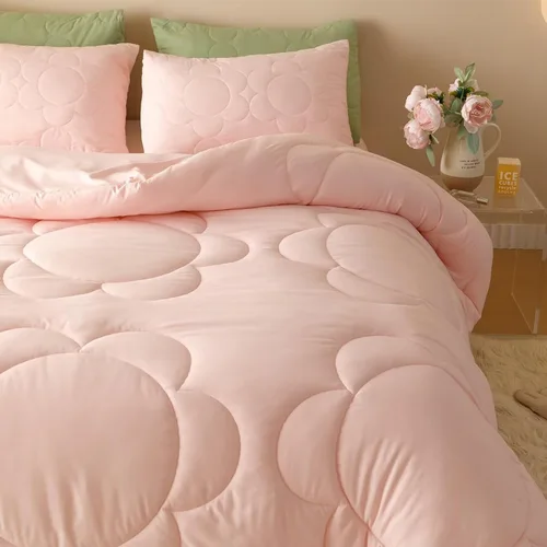 Miniatura 6 de Cottonight - Juego de edredón con girasoles rosas, juego de ropa de cama floral rosado para mujeres y niñas, estilo bohemio y granja chic, manta