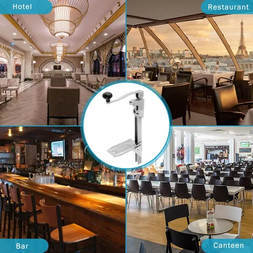 Miniatura 8 de IRONWALLS Abrelatas comercial para restaurante, 19 pulgadas/18.9 in, resistente montaje en mesa, abrelatas manual para latas de hasta 13 pulgadas