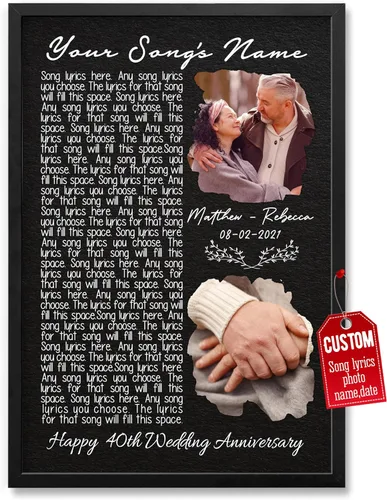 Miniatura 28 de H-DEWALL Póster personalizado de letras de canciones, regalos para marido, foto inspiradora, arte de pared, decoración de casa, sala de estar