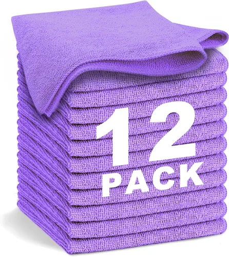Miniatura 7 de Paño de Limpieza de Microfibra - 50 Piezas (33x33 cm) Trapos Ultra Suaves Altamente Absorbentes para Limpieza, Toallas Reutilizables y Sin Pelusa