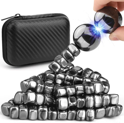 Miniatura 8 de Genial imán de ferrita para adultos, piedras mangéticas con funda de fibra para un fácil transporte, magnético con dos bolas magnéticas para Negro