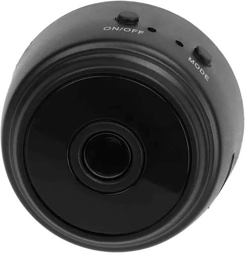 Mini cámara de seguridad con parte trasera magnética, cámara inalámbrica HD 1080P para seguridad en interiores y exteriores, pequeña cámara de Negro