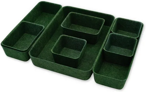 Miniatura 8 de Welaxy Organizadores de cajones, contenedores, divisores, bandejas de almacenamiento, caja de organización poco profunda para suministros