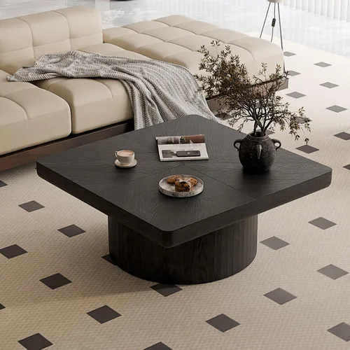 Miniatura 34 de KEVINSPACE Mesa auxiliar redonda pequeña para sala de estar, mesa auxiliar circular de madera, mesita de noche para apartamento, dormitorio, Ø 23.4