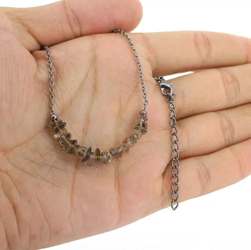 Miniatura 45 de Gempires - Collar de barra de chips naturales, cristales curativos de energía, regalo de cumpleaños, regalo para ella, joyería de piedras preciosas